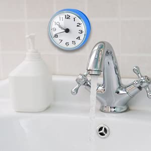 Pomya Bathroom Clock  Suction Cup Wall Clock Waterproof Bath Shower Clock for Kitchen Bathroom (Blue) - Image 5